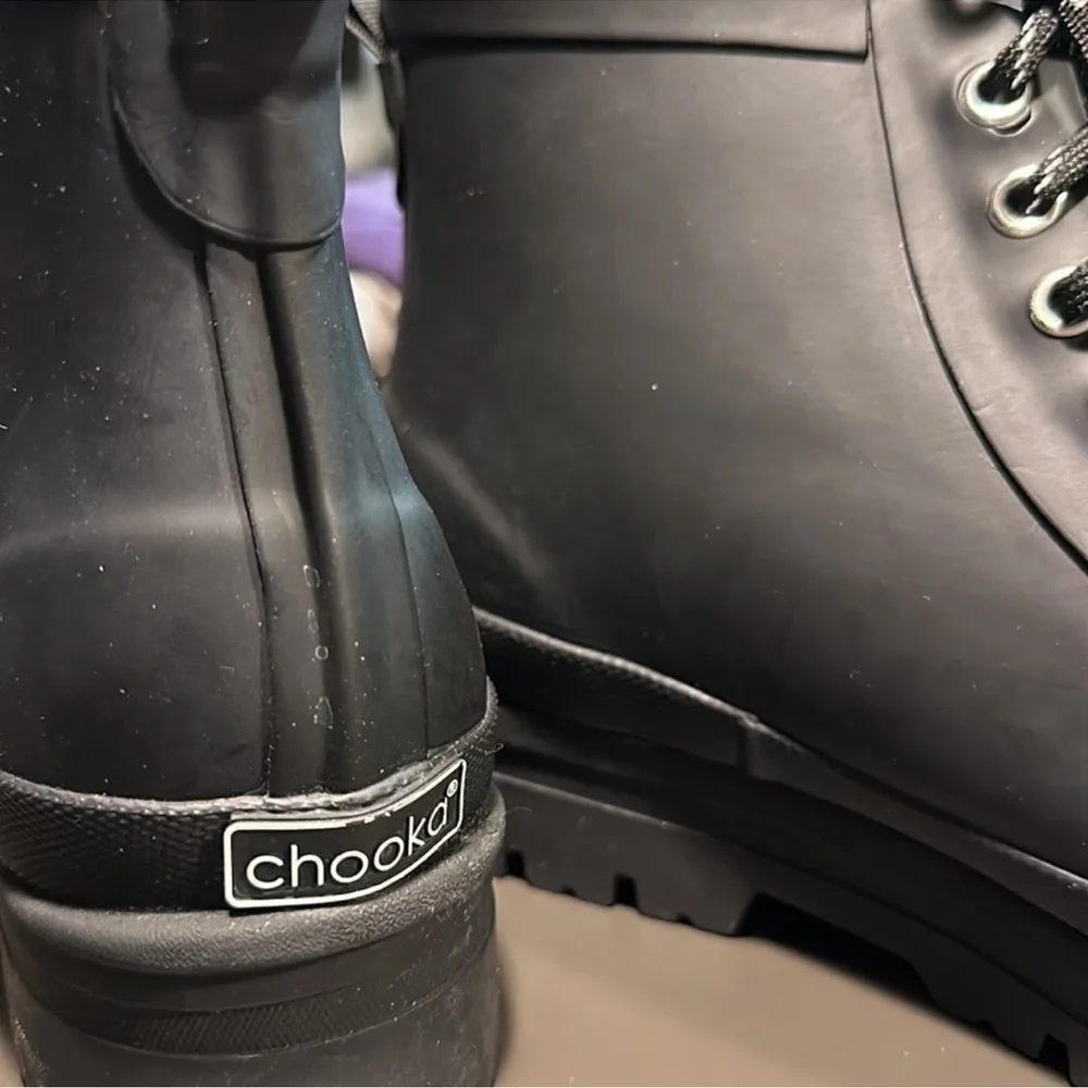 NWT Chooka Black Women's Lace-Up Winter Boots - Picture 5 of 9